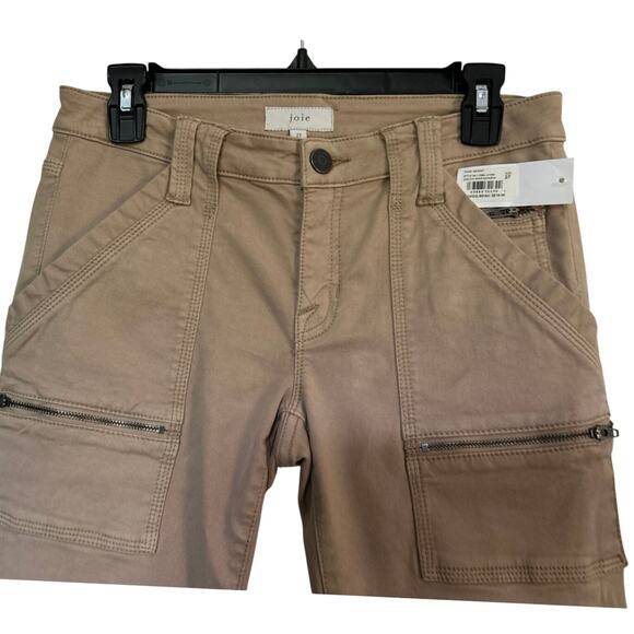 Joie Park Skinny Cargo Pants Khaki Tan Size 27 NWT Utility Ankle Zip Style - Picture 3 of 8